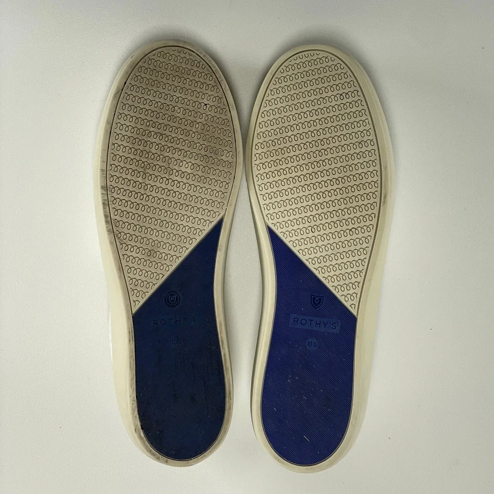 Rothy's The Original Slip-On Sneakers‎ Womens 10.5 White Knit Casuap Preppy